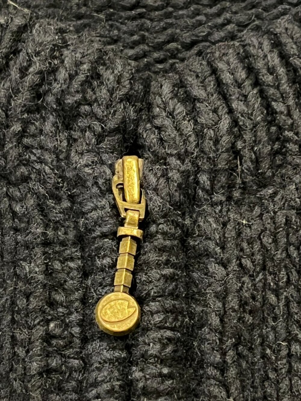 Rey Wear Vtg Bolivian Wool Pom Zip Cardigan, Navy, S/M - Picture 5 of 11